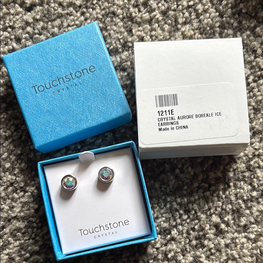 Touchstone Crystal Crystal Aurore Boreale Stud Earrings
